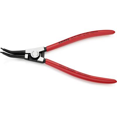 A red Knipex circlip pliers, Model 45 31 A31, for installing circlips, with a chrome vanadium housing and angled tips.