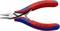 'Metal diagonal pliers with red and blue handles. Suitable for cutting work, maximum cutting capacity: 0.8 mm diameter.'
