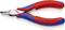 A red and blue side cutter with 'Knipex' written on the handle and '64 72 120' and 'Cu max. Ø 1.5' on the side.