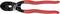 Bolt cutters with red and black handle, Knipex brand, model number 71 21 200, suitable for piano wire up to 3.6 mm.