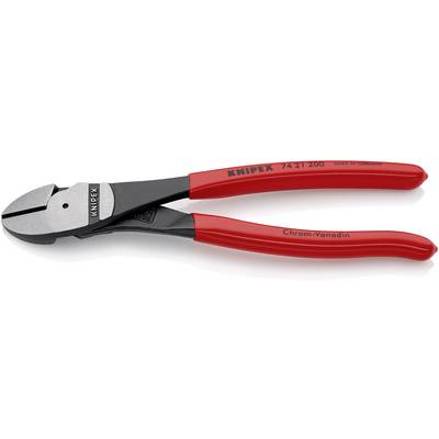 A red Knipex side-cutting pliers with the inscription 'Made in Germany' and 'Chrome Vanadium', suitable for cutting wires.