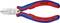 Side cutters by Knipex, model number 77 02 130, with blue and red handles, suitable for copper and hard wires.