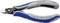 Blue and grey side cutters, suitable for wires with a maximum diameter of 1.7 mm, Knipex brand identifiable.