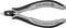 Side cutters with grey and black handle, labelled 'Cu max. Ø 1.3/medium max. Ø 0.8', suitable for precise cutting.