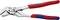 A red and blue adjustable pliers with serrated blades and ergonomic handles, suitable for precision work.