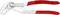 Red KNIPEX pliers with adjustable gripping jaws, made of metal, manufactured in Germany.