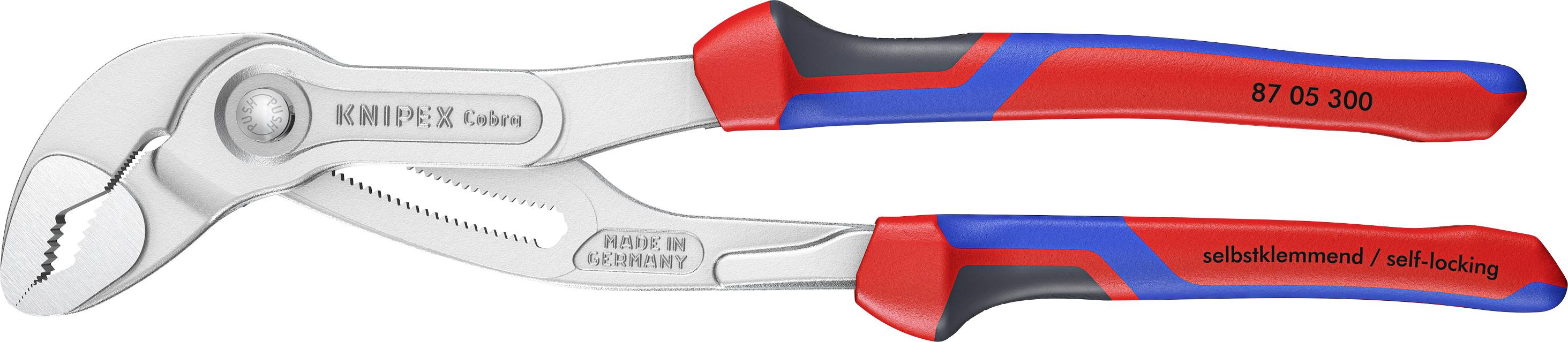 Side-cutting pliers with red and blue handles, shown closed on a white background.