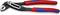 Adjustable water pump pliers with red and blue handles. The Knipex logo is visible on the handle.