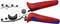 A red and blue Knipex cable cutter, suitable for cable diameters of 12-35 mm, from Germany.