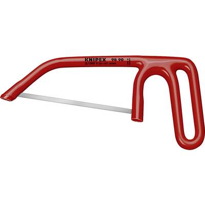 Red insulated saw with metal saw blade and adjustable handle, suitable for work on live parts up to 1000 V.