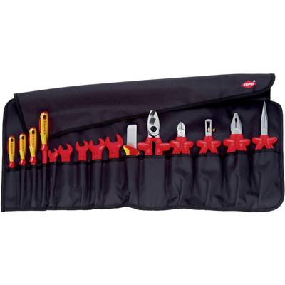 Set of high-quality, insulated hand tools in open case, including screwdrivers, pliers and ring spanners.