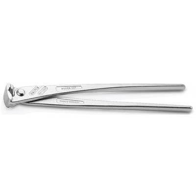 A pair of silver knipex bolt cutters labeled 'Power Cut' and 'Made in Germany', used for cutting thick wires or metal rods.
