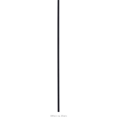 A single black metal drinking straw against a white background. Below reads '100 g = approx. 37 pcs'.