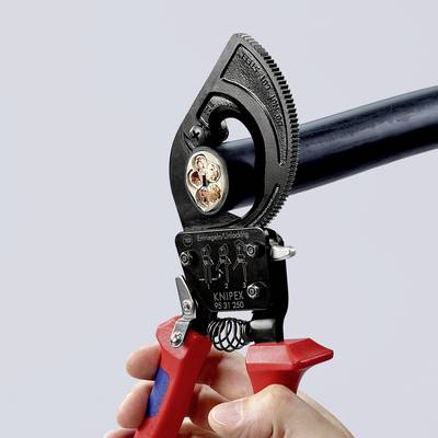 Knipex Knipex-Werk 95 31 250 Ratcheting cable cutter Suitable for (cable stripping) Single/multi-core aluminium and copp