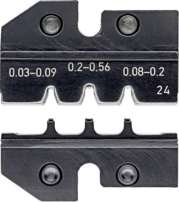 Knipex 97 49 24 Crimp inset D-Sub plugs Suitable for (pliers) HD 20, HDE plug 0.03 up to 0.56 mm² Suitable for brand (pliers) Knipex 97 43 200, 97 43 E, 97 43 E AUS, 97 43 E UK, 97 43 E US