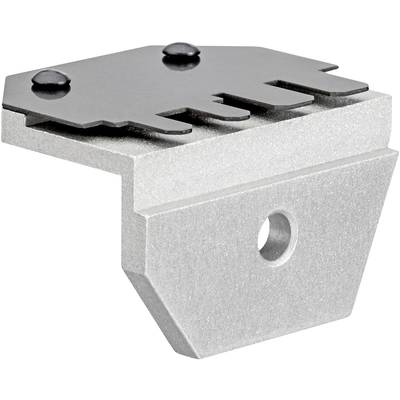 L-shaped metal angle bracket, with two screw holes on one side and one hole on the other. Used for securing or fastening purposes.