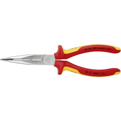 A red and yellow pointed pliers with insulated handles, suitable for work up to 1000V. Inscription '26 26 200 Vanadium Super'.