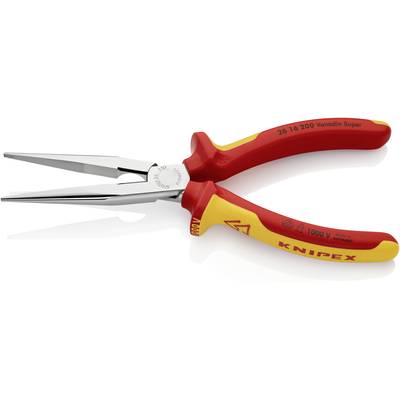 A red and yellow combination pliers with insulated handles, suitable for work on electrical installations up to 1000 volts.
