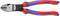 Illustrated is a wire cutter with red and blue handles and a label indicating chrome-vanadium material.
