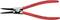 Red circlip pliers 'Knipex' with black tip, suitable for 40-100 mm rings.