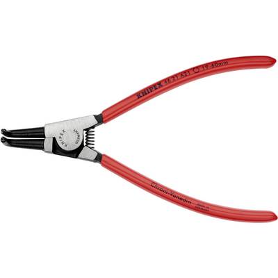 Red Knipex circlip pliers with curved tips. Suitable for circlips with 19-60 mm diameter. Manufactured in Germany.