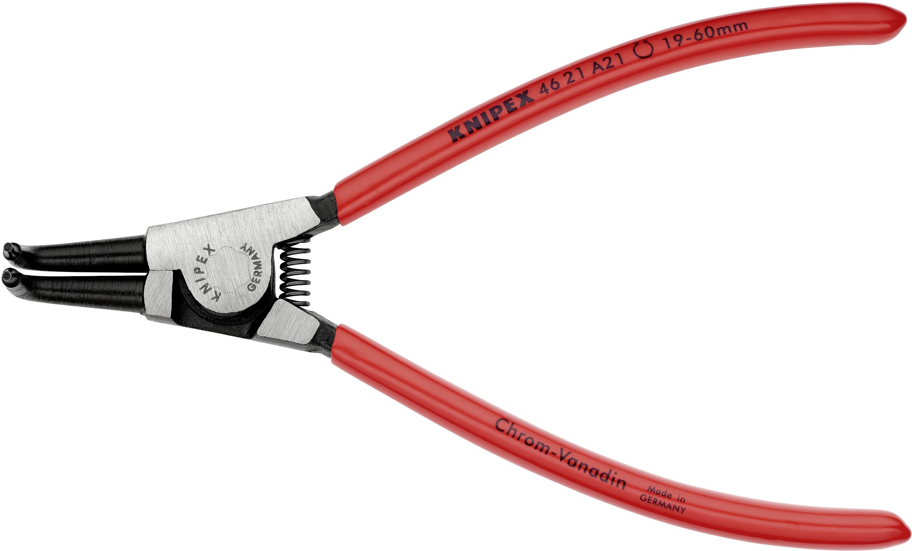 Knipex 46 21 A21 Circlip pliers Suitable for Outer rings 19-60 mm Tip shape (details) 90° angle