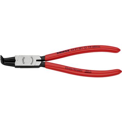 Red circlip pliers by Knipex, Model 4421 J21, suitable for rings from 19-60 mm, made with chrome vanadium steel and plastic grips.
