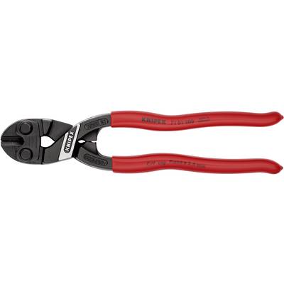 A small bolt cutter with red handles and a black head, suitable for cutting wires up to 4 mm.