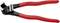 Red Knipex side-cutting pliers, model number 6101200, with ergonomic handles, suitable for cutting wires up to 3 mm.