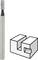 Milling cutter shown on the left; on the right, a drawing depicting the type of groove created with detail.