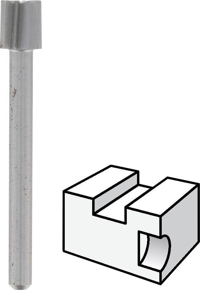 Drawing of a metal rod next to a rectangular block with a recessed cavity.