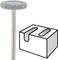 'A rotating grinding tool with a rough surface next to a drawing showing a cavity created in a block.'