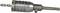 Industrial drill chuck with a metal bit attached, shown in side view on a white background.