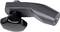 Black rotary handle with grey, angled arm and thread, for fastening or adjusting components.