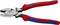 A red and blue combination pliers with a silver cutting head. Suitable for gripping, cutting, and bending wires.