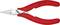 Red wire cutters with a long, narrow beak and ergonomic handles, suitable for precise gripping and cutting of wire.