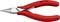 A pair of pointed pliers with red handles and shiny metal jaws. Text on the handle shows '35 21 115'. Suitable for precision work.
