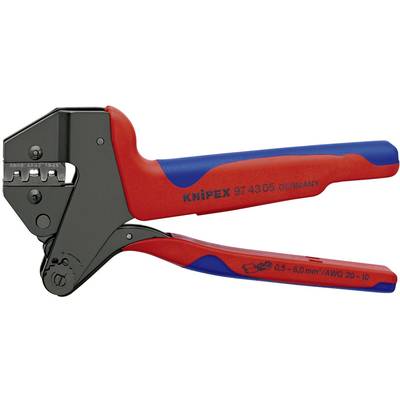 A red and blue crimping pliers by Knipex, model 97 43 05, suitable for cables from 0.5 to 6.0 mm².