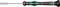 Screwdriver with a black handle and green details. On the side it reads 'Wera series'. Suitable for precision work.
