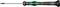 Screwdriver with a black handle and green accents, used for precise fine mechanical work, such as in watch mechanisms.