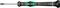 Precision screwdriver with green and black handle and star-shaped tip. Model number printed on the handle.