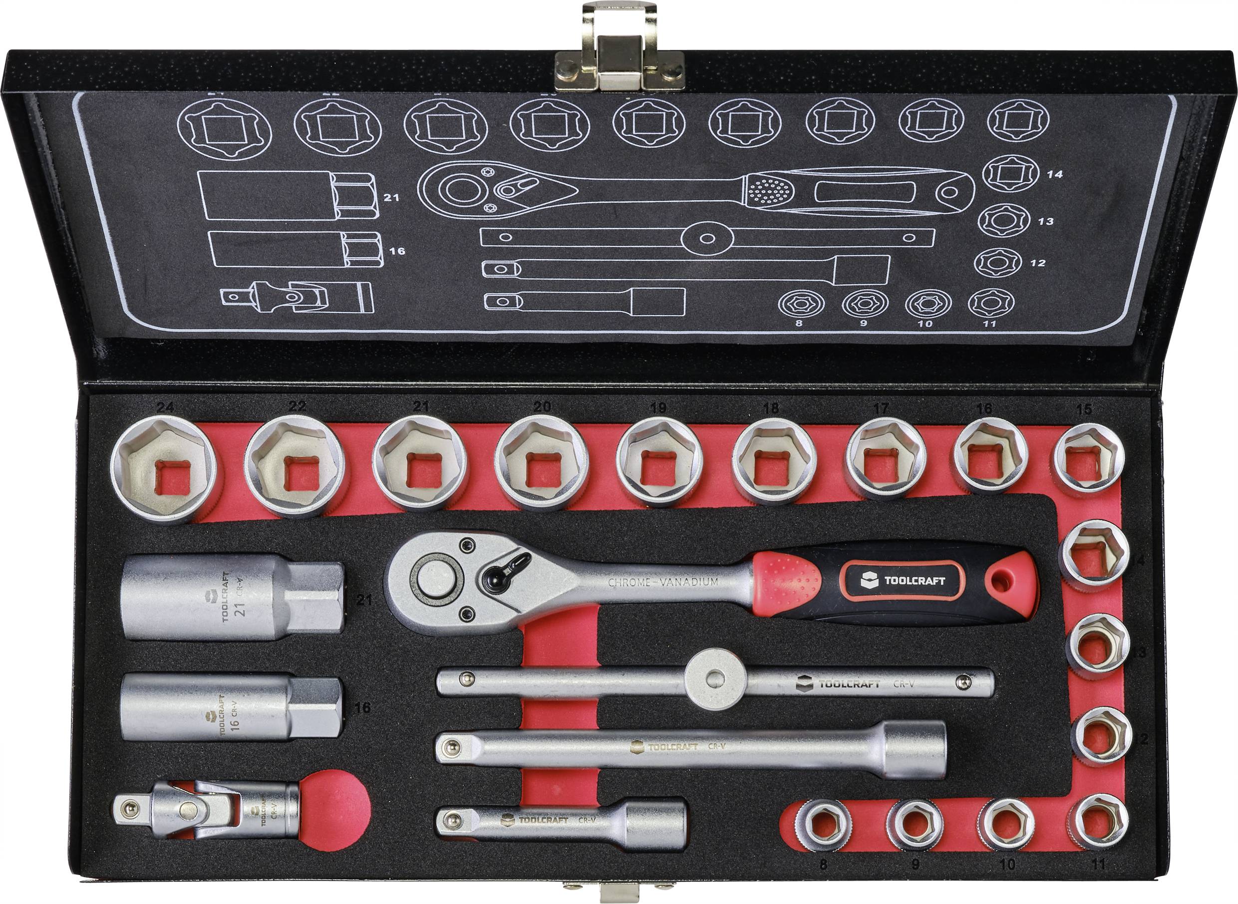 TOOLCRAFT Bit set Metric 3/8" (10 mm) 23-piece 826373