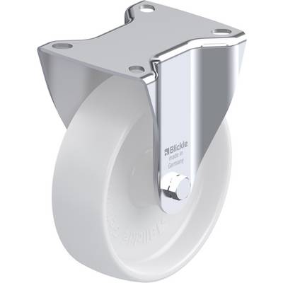 Castor wheel with metal mounting bracket, suitable for furniture or equipment. White wheel, silver bracket, sturdy and long-lasting.