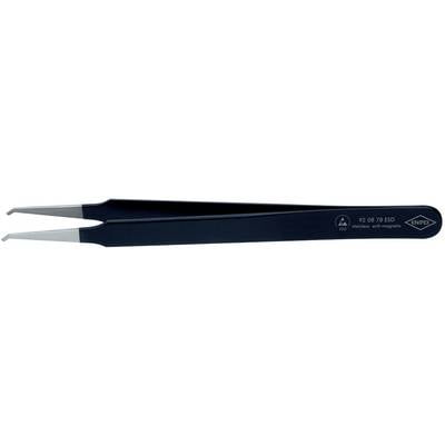 A sharp, black pair of tweezers with silver tips, suitable for delicate work or electronic repairs.