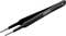 Black stainless steel precision tweezers by Knipex, model number 92 58 74 ESD, suitable for electrostatic sensitive work.
