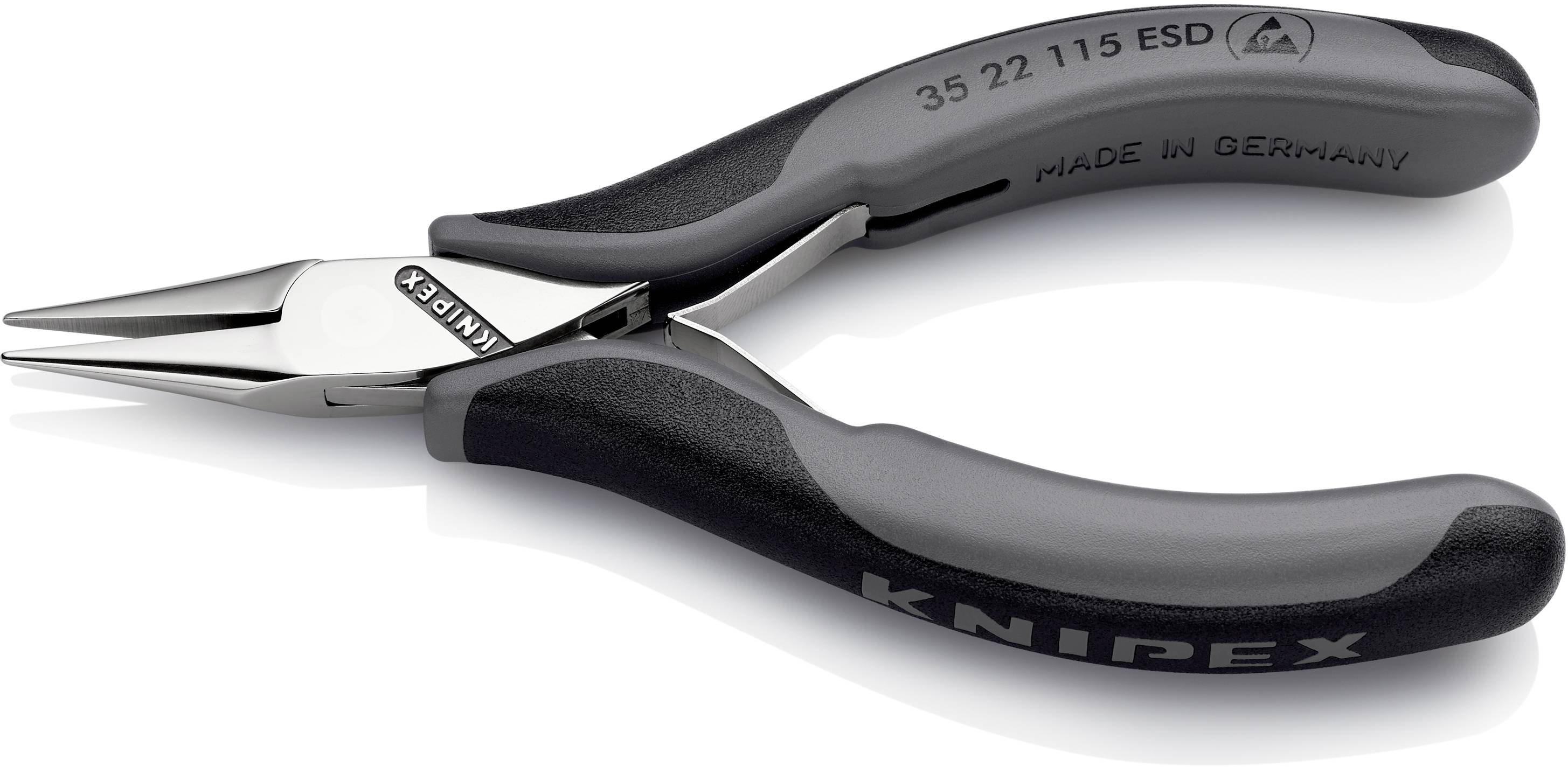 A small pair of pliers with a black handle. Serial numbers and 'Made in Germany' are visible on the handle. Ideal for precise work.