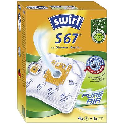 Vacuum Cleaner Dust Bags 'Swirl S 67' for Siemens/Bosch, 5-layer bag with 'MicroPor Plus' filtration, recyclable.