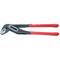 A red water pump pliers with ribbed gripping jaws, ideal for tightening or loosening pipework and fittings.