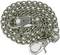 A coiled silver chain with two spring clasps at the ends.