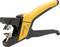 Wire stripping pliers with a yellow handle and black head, suitable for precise work on electrical cables.